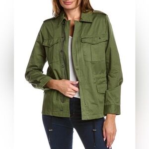 Zadig & Voltaire Olive Green Kayak Utility Jacket with Amour Camo Graphic